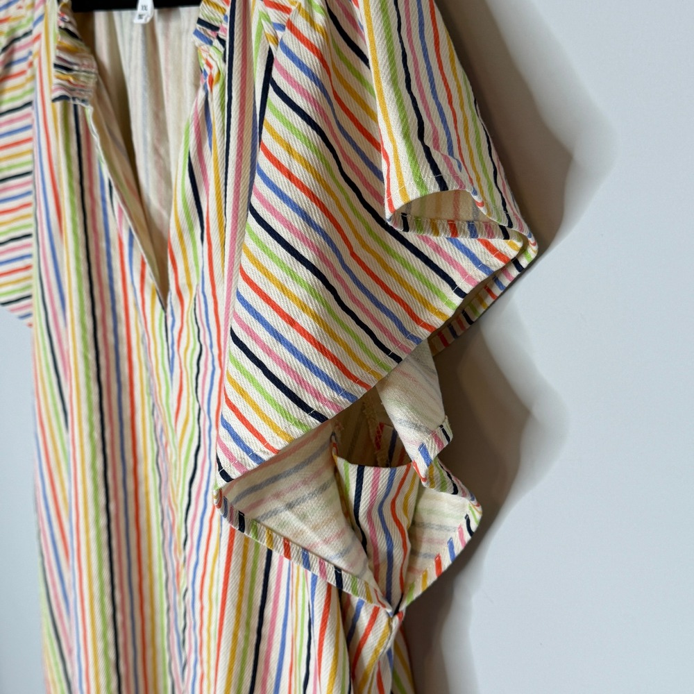 Pomander Place Multi Color Striped Flutter Sleeve Mini Dress XXL B1486 Rainbow - Picture 9 of 12